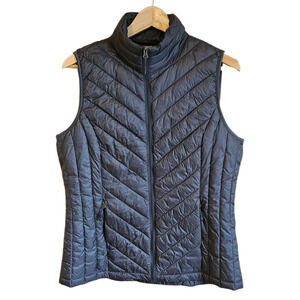 32 Degrees HEAT Women’s Packable Puffer Vest Quilted Dark Grey Size Medium